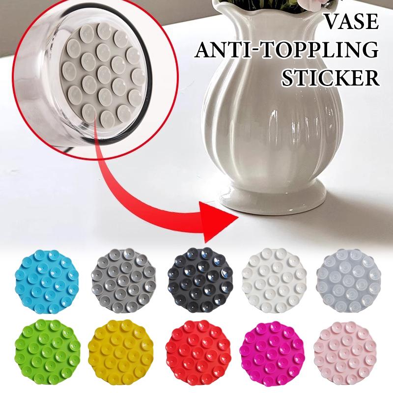 1/5Pcs Vase Anti-Toppling Sticker Silicone Suction Cup Sticker Double-Sided Easy Adhere,Prevent Knocking Over Vase Fixed Sticker