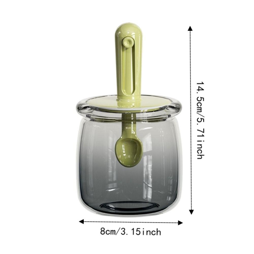 Retractable Spoon Glass Seasoning Bottle Moisture Proof Salt Storage Box Spice Container Home Use