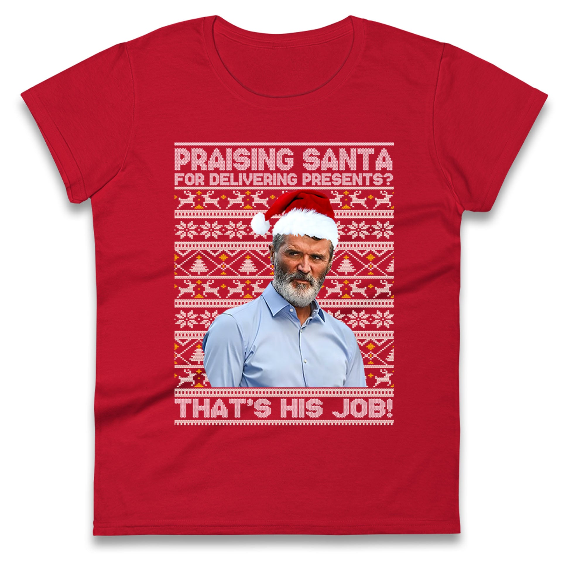 Roy Keane Christmas Womens T Shirt Mens Tops Tees Unisex Manchester United FC Top 3XL