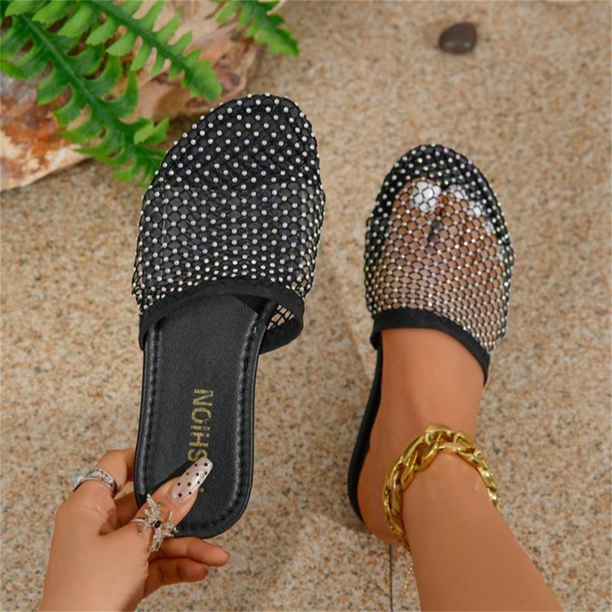 Летние женские тапочки большого размера с полыми носками — фото 7