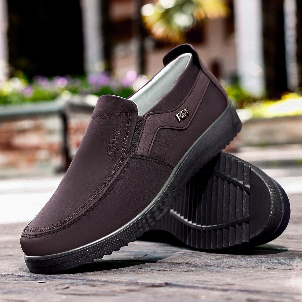 Men's Cloth Shoes Spring and Autumn Thick-soled Soft-soled Medium-sized Elderly Father Shoes Non-slip Large Size 6 Casual Men's Shoes