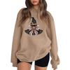 Women's Comfortable Round Neck Long Sleeve Sweatshirt Loose Fit Casual with Color and Halloween Print