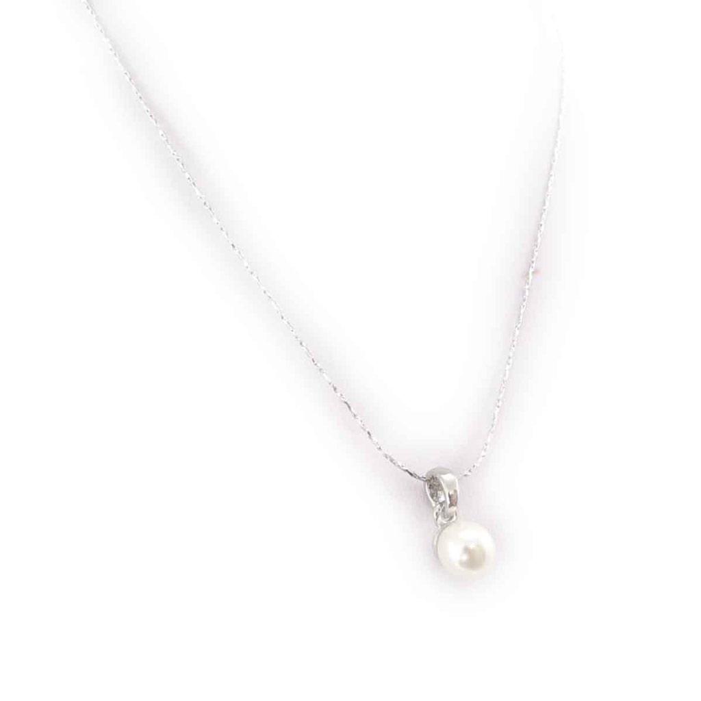 Les Trésors De Lily [J8915] - Silver Ivory 'Perla' Necklace