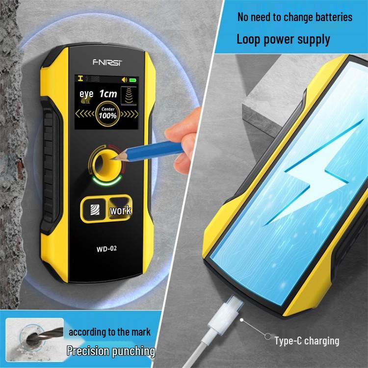FNIRSI WD-02 High-Precision Wall Detector for Wire, Metal, and Steel Bar Detection
