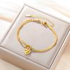 MOM Engraved Heart Charm Bracelet Stainless Steel Women's Love Knot Snake Chain Bracelets Jewelry Mother's Day Gift