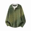 Knitted Lapel Sweater Slightly Wide Half-zip Jacket Casual Sweater Long Sleeves