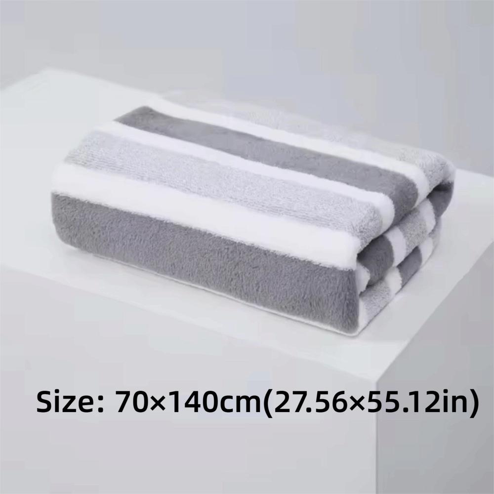 Durable Quick Drying Bath Towel Water Absorption Thickened Face Towel Striped Pattern Non Shedding Hand Towel Home Use