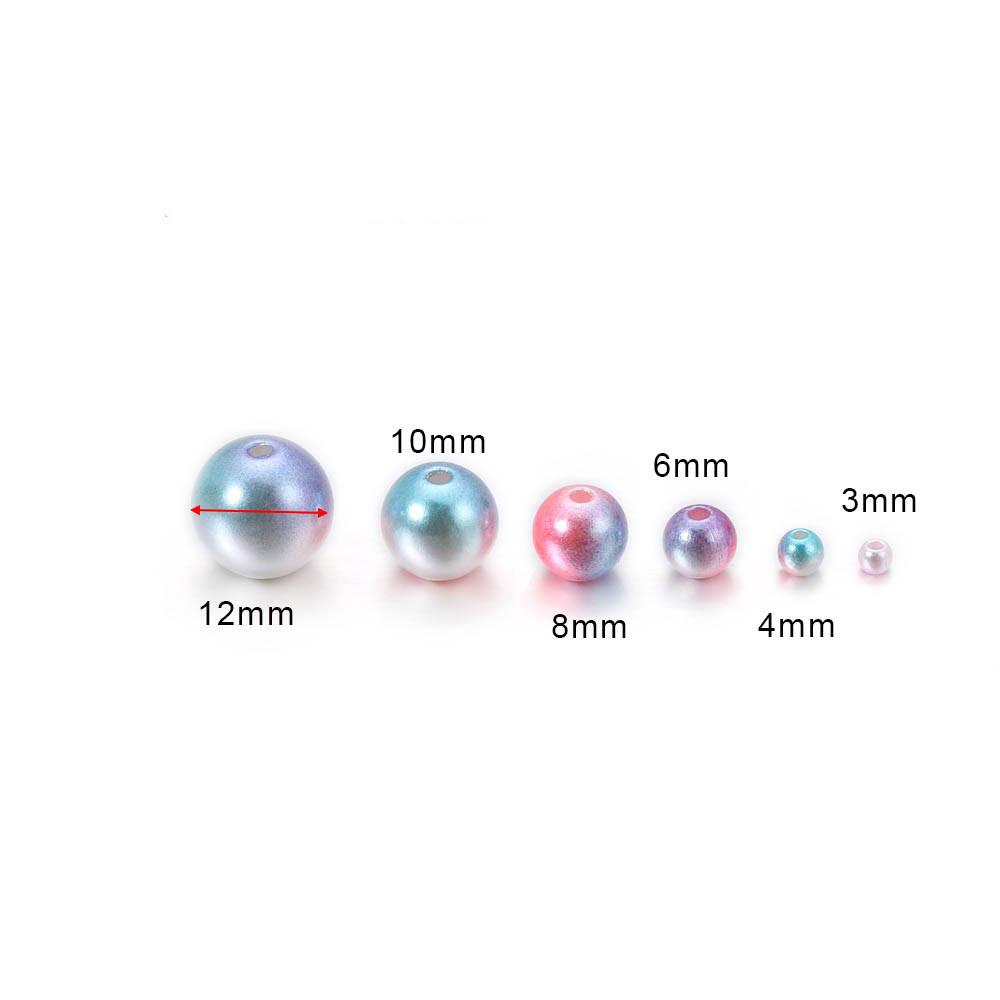 50-400Pcs 3-12mm Colorful Acrylic ABS Imitation Pearl Bead Loose Spacer Beads for DIY Bracelet Necklace Jewelry Making Supplies