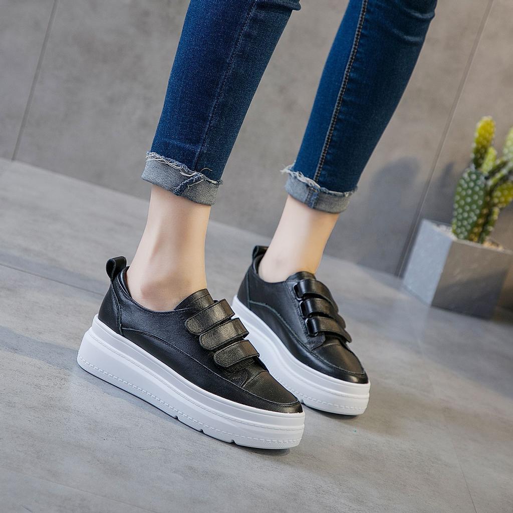 New Spring and Autumn Velcro Little White Shoes Korean Version Casual and Comfortable Inner Heightening Platform Women's Shoes