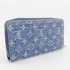 Louis Vuitton Zippy Wallet Purse M82958 Blue Monogram Denim Unisex Used