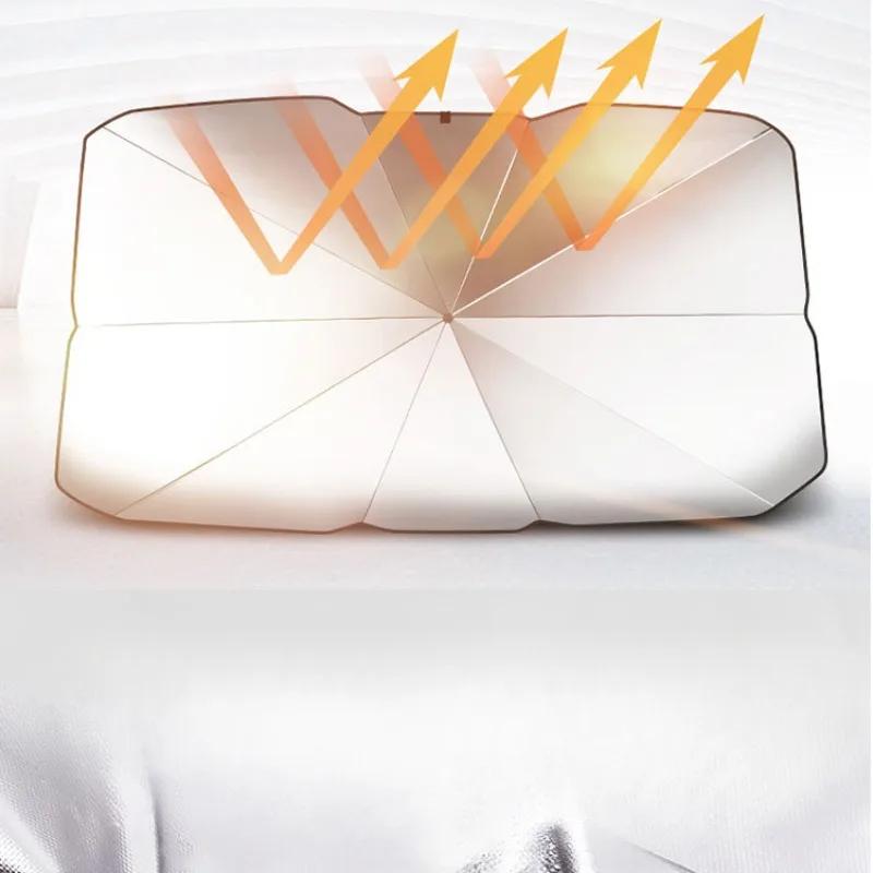 Car Windshield SunShades Umbrella Foldable w/ Pull Ring Auto Front Window Cover for UV Ray Block & Sun Heat Car parasol