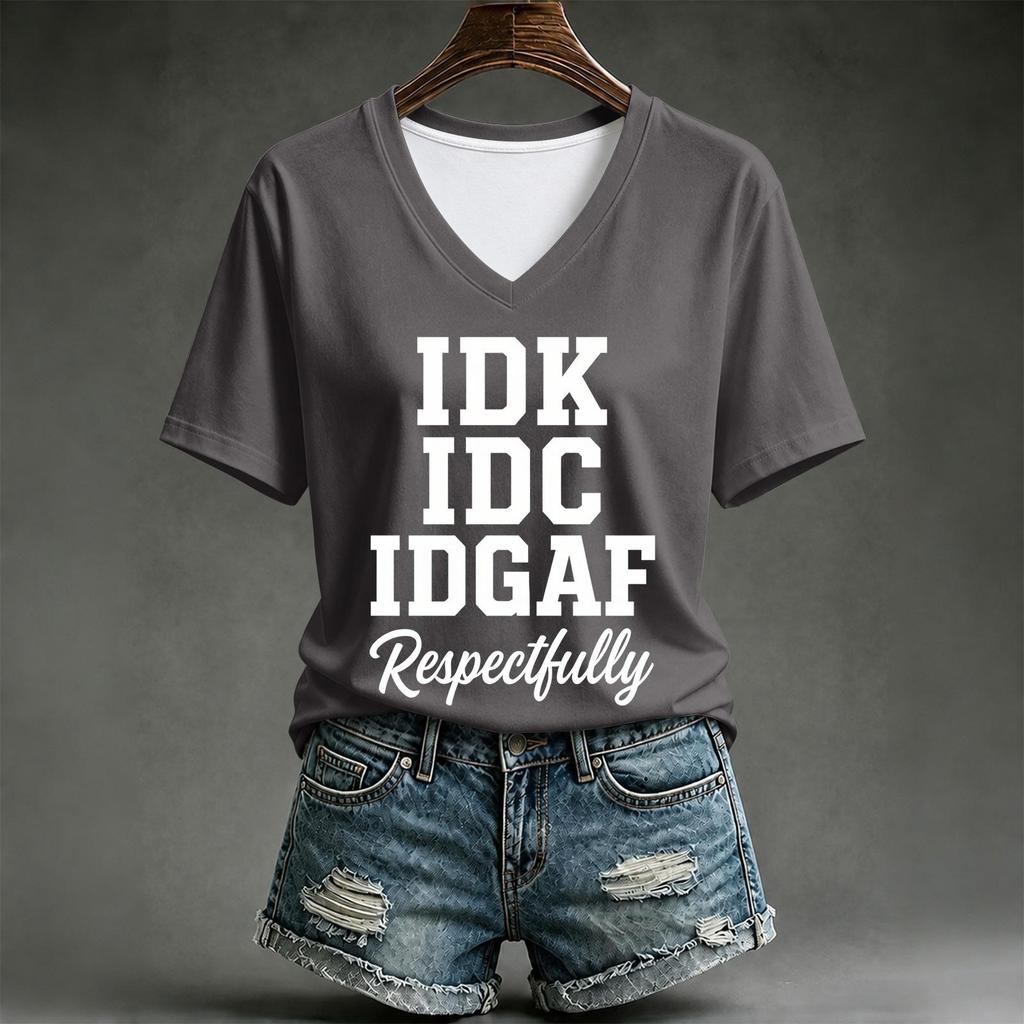 Women's Casual Letter Print Short Sleeve T-Shirt