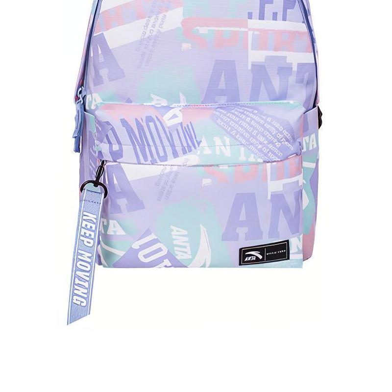 Anta Lightweight Sports Trend Zipper Backpack For Middle And High School Students Unisex Backpack Light-Mist-Purple 192148151-5
