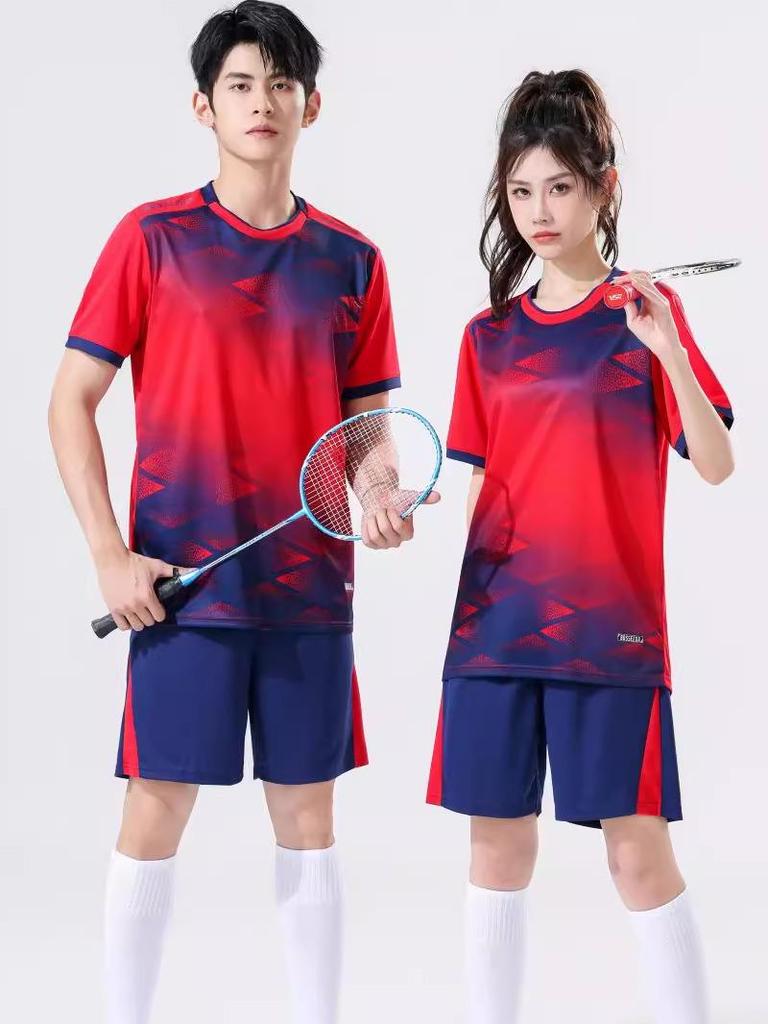 Unisex Quick-Dry Sports Suit: Breathable Short-Sleeve Set for Runners with Customizable Team Numbers