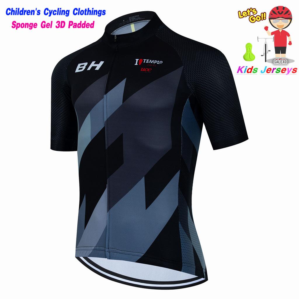 BH Kids Cycling Jersey Set Short Sleeve Children Bike Clothing Breathable Quick Dry Boys Summer Bicycle Wear Maillot Ciclismo
