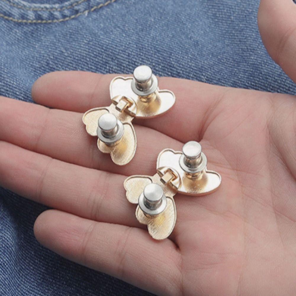 Butterfly Snap Fastener Pants Pin Removable Clothing Accessories Jean Button Waist Buckle Trousers
