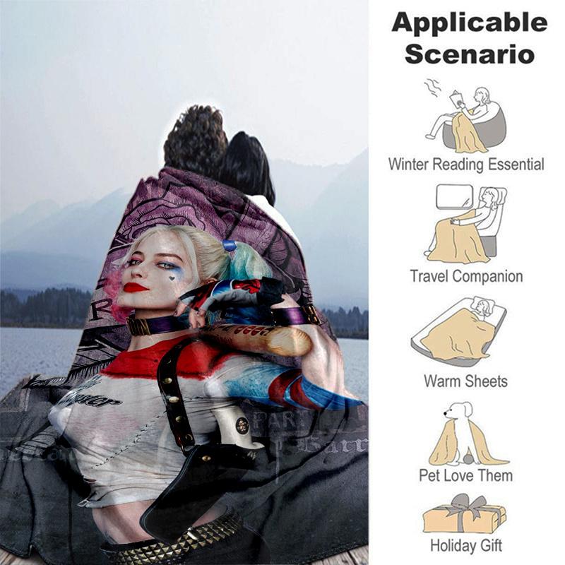 Harley Quinn Inspired Costume Set - Cosplay Outfit for WomenPrint Blanket, Soft Blanket For Sofa Office Bed And Travelling Daughter Birthday
