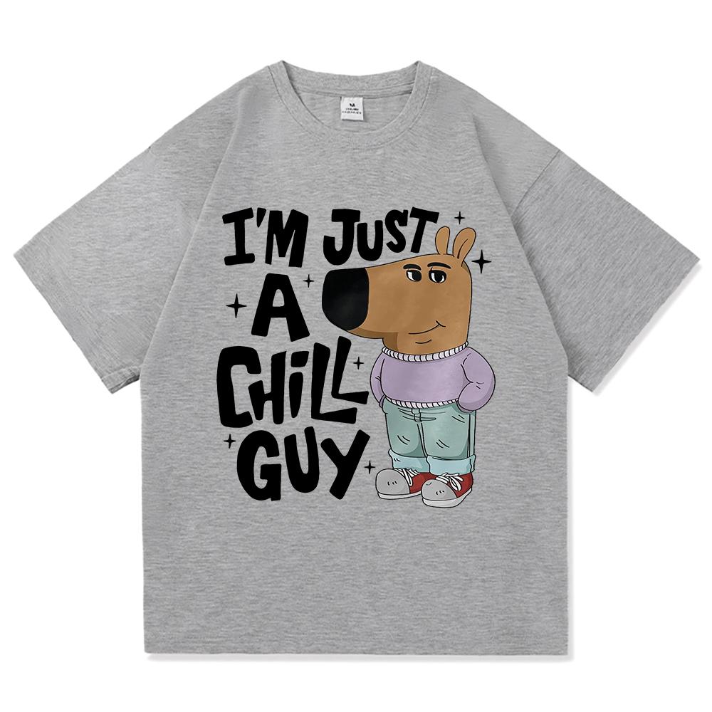 Ich bin nur ein entspannter Typ T-Shirts Sommer Mode Männer/Frauen Ästhetisch Lustig Niedlich T-Shirt Hohe Qualität Cartoon Vintage Baumwoll T-Shirt