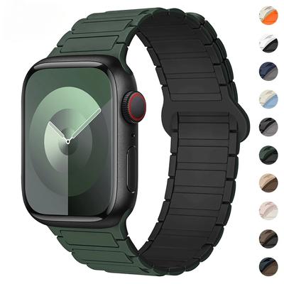 Magnetic Loop for Apple Watch Bands 44mm 40mm 49mm 45mm 41mm 38 42mm 46mm Silicone Bracelet iWatch Series Ultra 10 9 8 7 Se 6 5