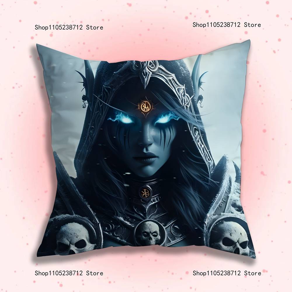 Worlds Of W-Warcrafts Game Pillow Case Plush Fabric Soft Pillowcase Double Sided Print Sofa Cushion Cover Throw