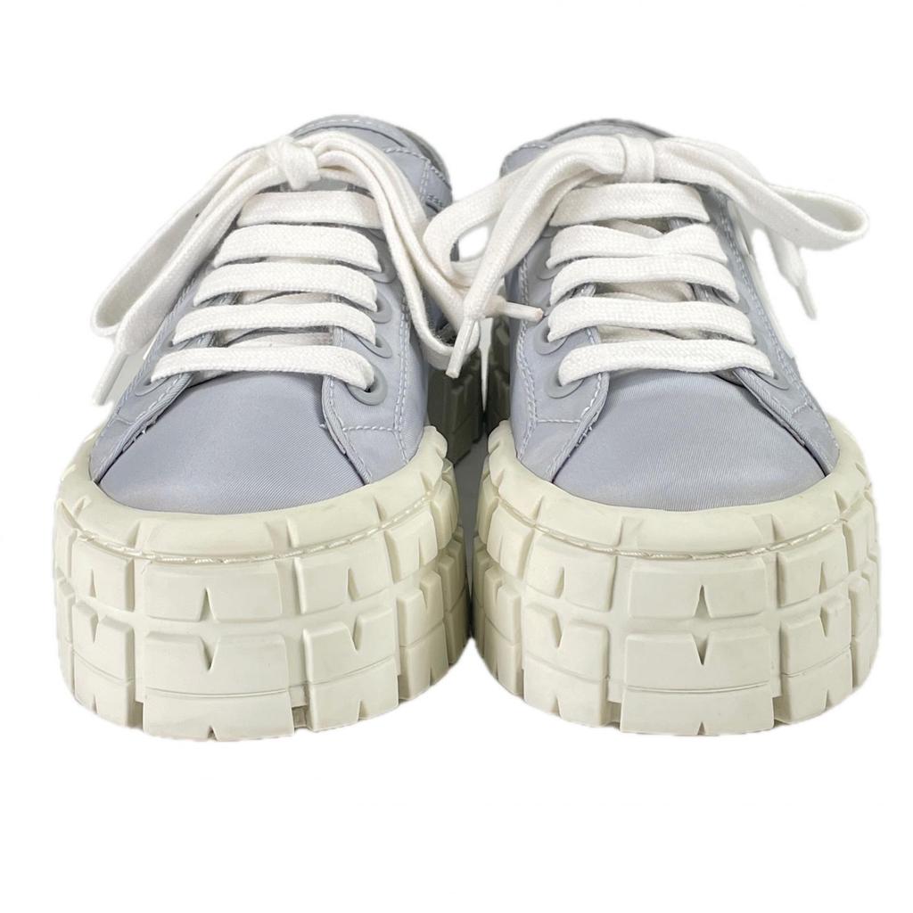 Tolle PRADA Sneaker Re-Nylon Doppelrad Dreieckslogo blau Nylon Damen 35.5 1E260M Gebraucht