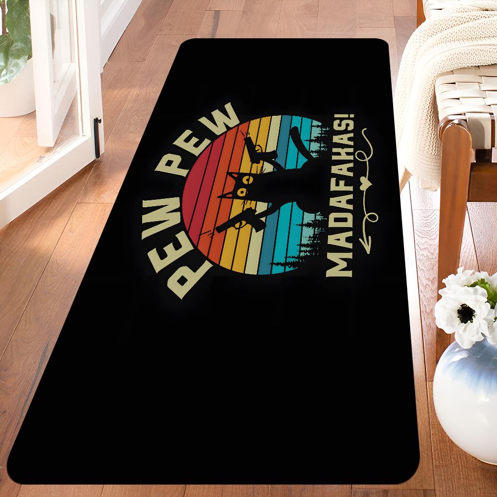 MADAFAKAS Teppichmuster Eingangstürmatte Waschbar Rutschfest Wohnzimmer Sofa Stühle Bereichsmatte Küche Willkommen Fußmatte