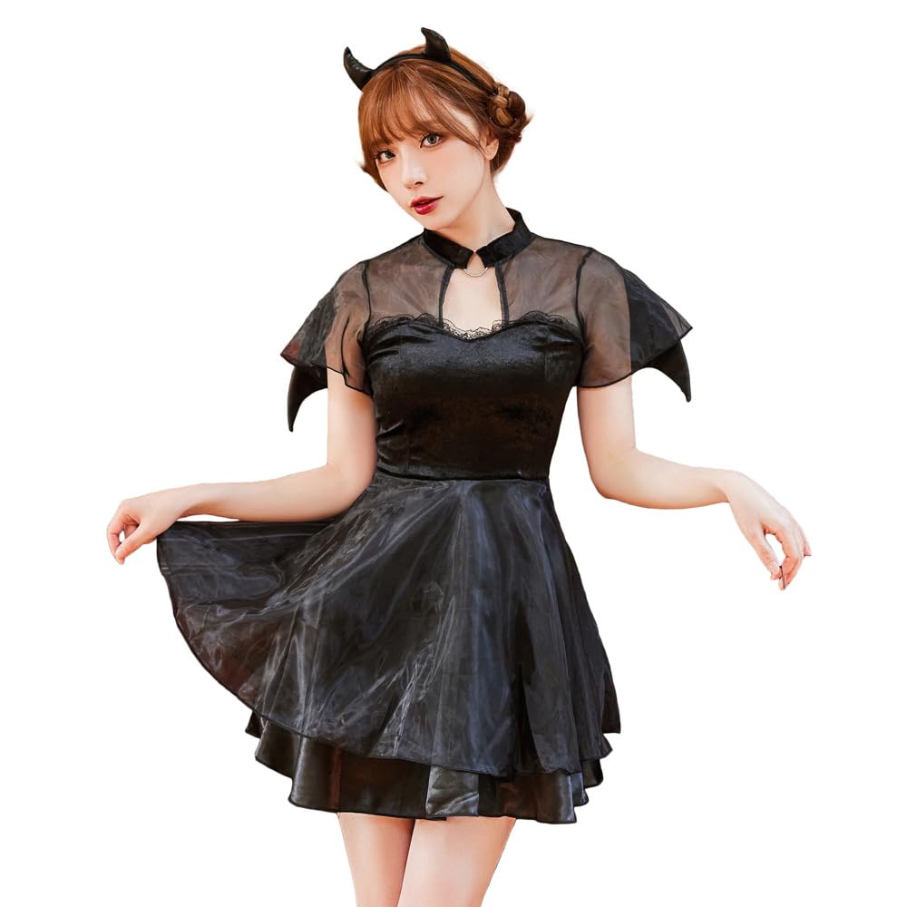 

Brightlara Halloween Cosplay Devil Costume, Women s Mini Skirt, Plus Size, cos053-L