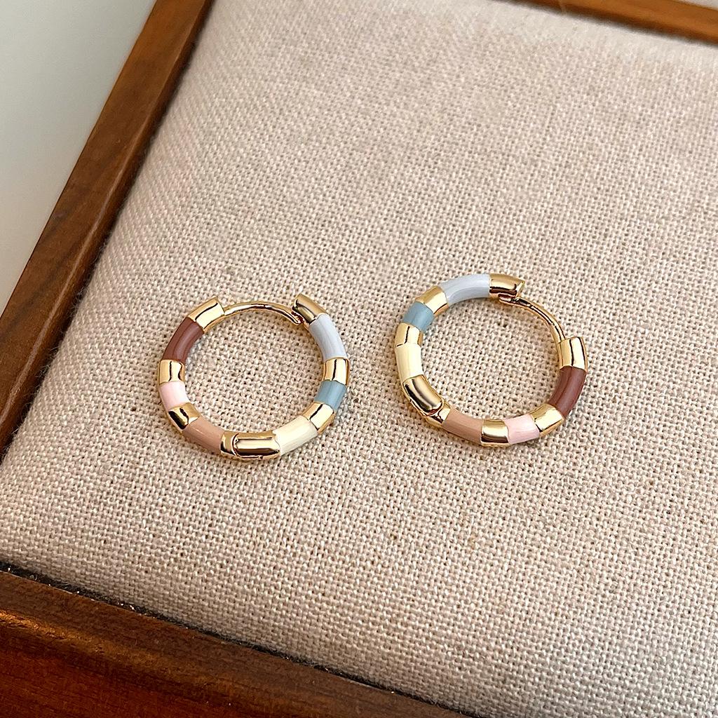 Круглые Геометрические Простые Милые Серьги 1 pair