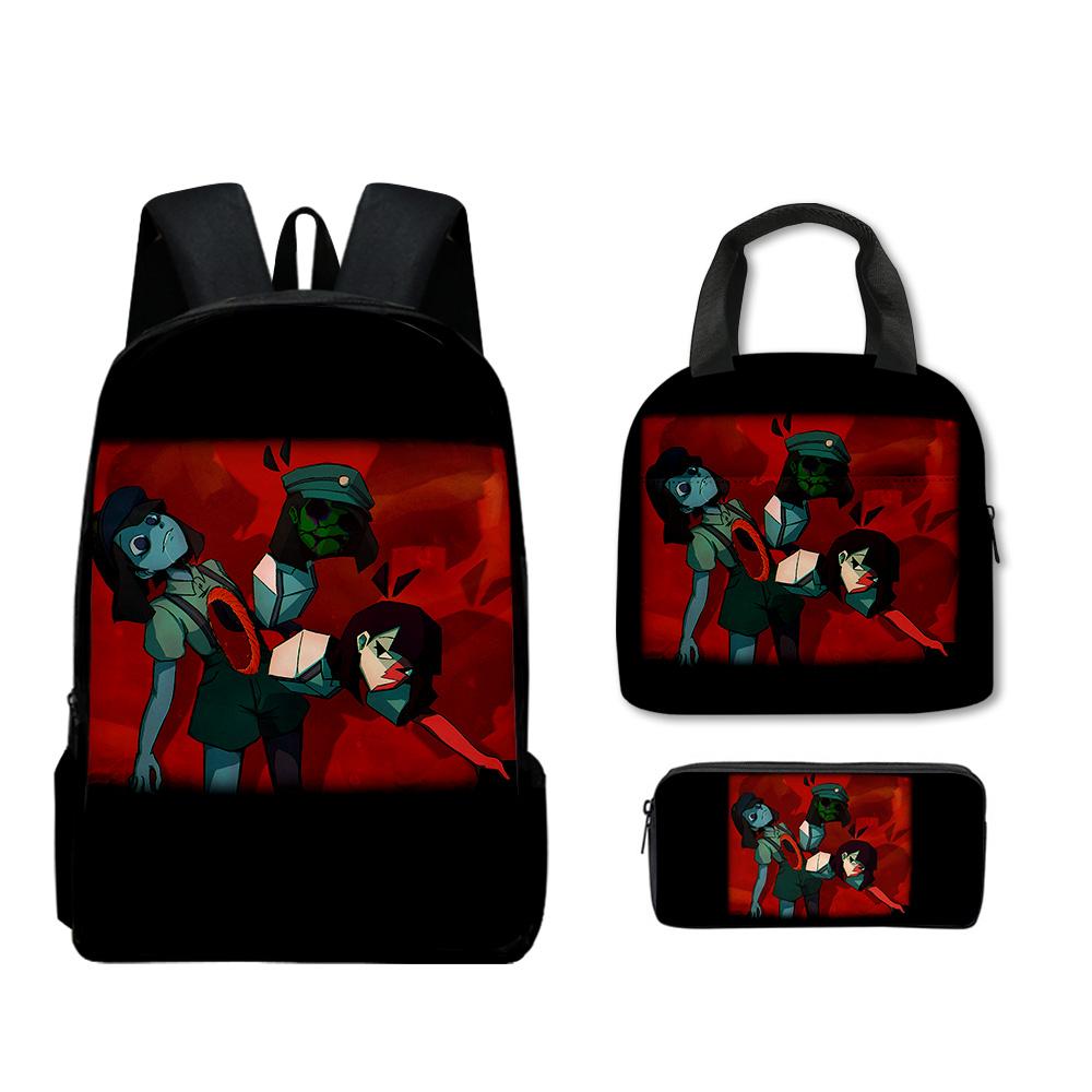 Trendy Popular Funny Novelty ENA Dream BBQ 3D Print 3pcs/Set Student School Bags Laptop Daypack Backpack Lunch bag Pencil Case