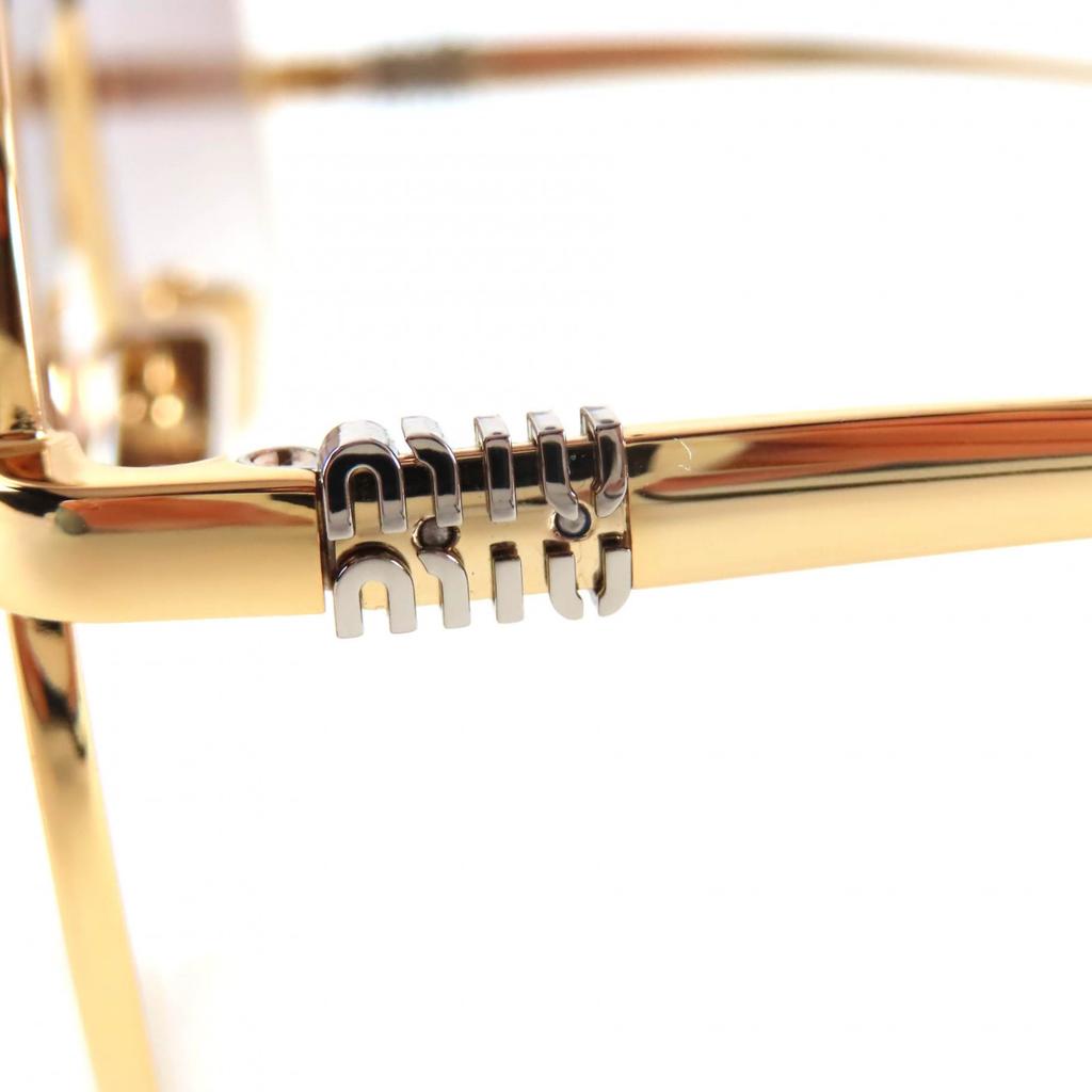 Excellent MIUMIU sunglasses Teardrop eyewear gold Women SMU A56 Used