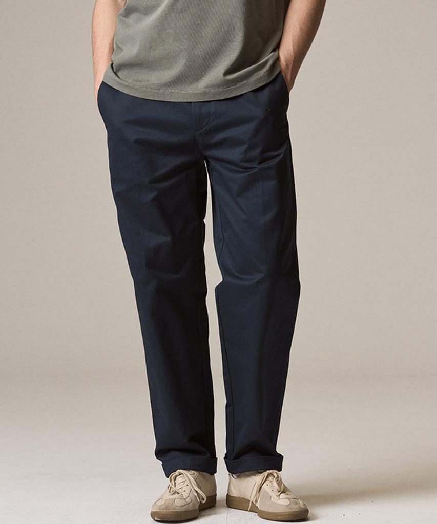 Laijeuaenbillou [Authentic] Authentic Supima 302 Loose Tapered Chino Pants Navy