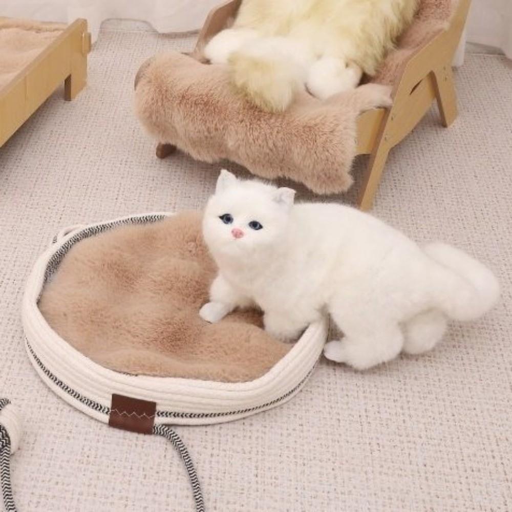 Puppy Nest Mat Warm Cat Nest Non-Slip Fleece Dog Sleeping Pad Soft Round Cat Floor Mat Pet Accessories