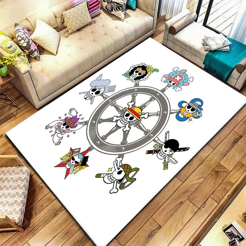 One Piece Straw Hat Pirates Carpet Rug For Living Room Bedroom Home Sofa Decoration,kids Play Nonslip Floor Mat