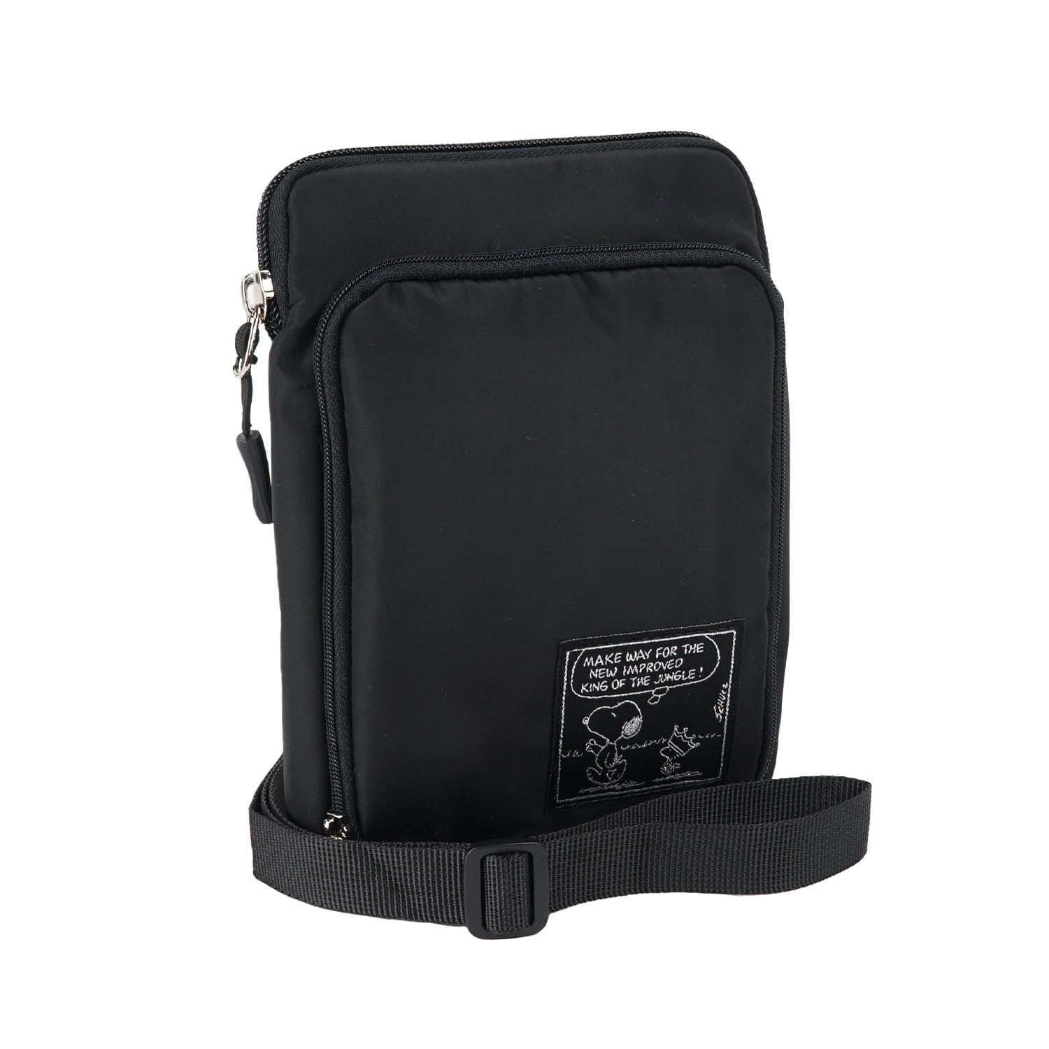 

Vertical Wallet Shoulder Snoopy SNOOPY Bag Shoulder Bag Pochette Zipper Woven Name Women Casual Day Birthday Present Gift [Emono] Mother s (Black) чорний