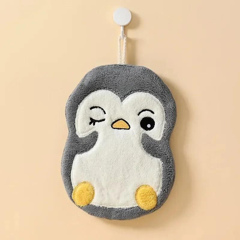 Cute Cartoon Towel Can Be Hung Kitchen Absorbent Hand-drying Rag Three-layer Thickened Coral Velvet Handkerchief