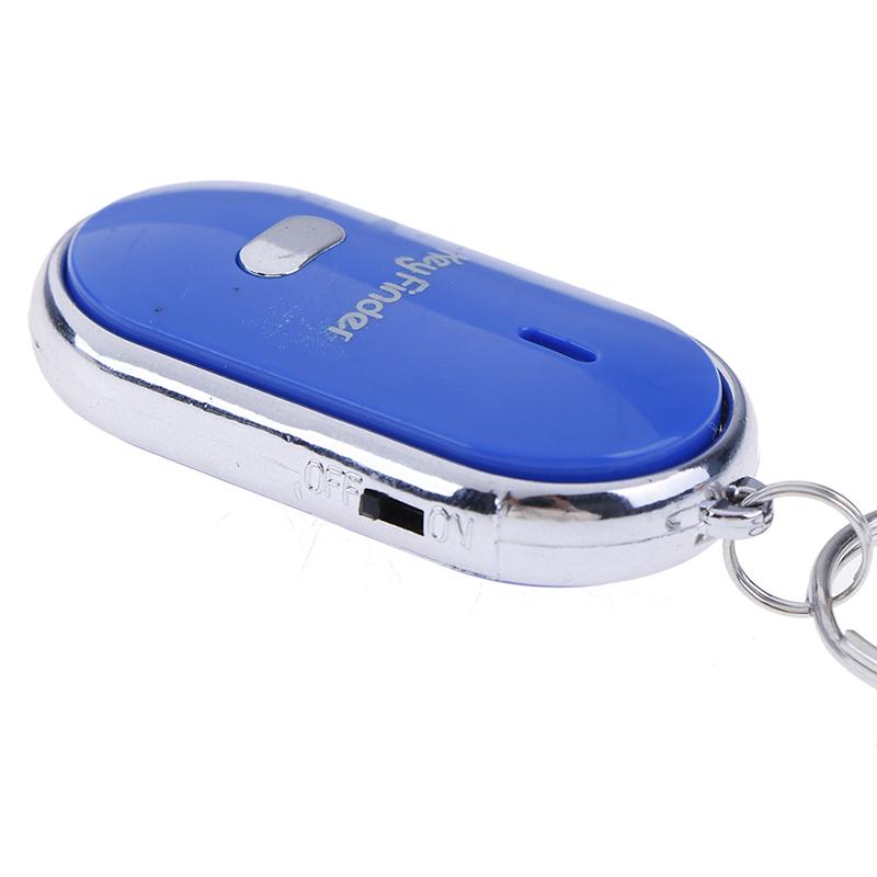 Blue Anti-Lost Key Finder Locator Keychain Whistle Beep Sound Alarm Led Light