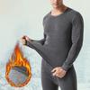 2Pcs/Set Coldproof Washable Trendy Thickened Fall Winter Fleece Lining Men Thermal Clothes Set Top Pants