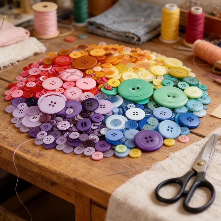 120/240Pcs Colorful Round Plastic Buttons | 0.7-2.5cm Assorted Sizes DIY Crafts Sewing Knitting Clothing Household Accessories
