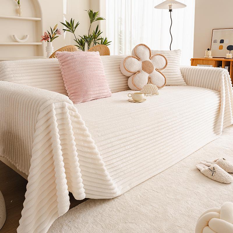 Winter Sofa Towel Thickened Fleece Sofa Cover Cloth Sofa Cover Cream Wind Sofa Cover