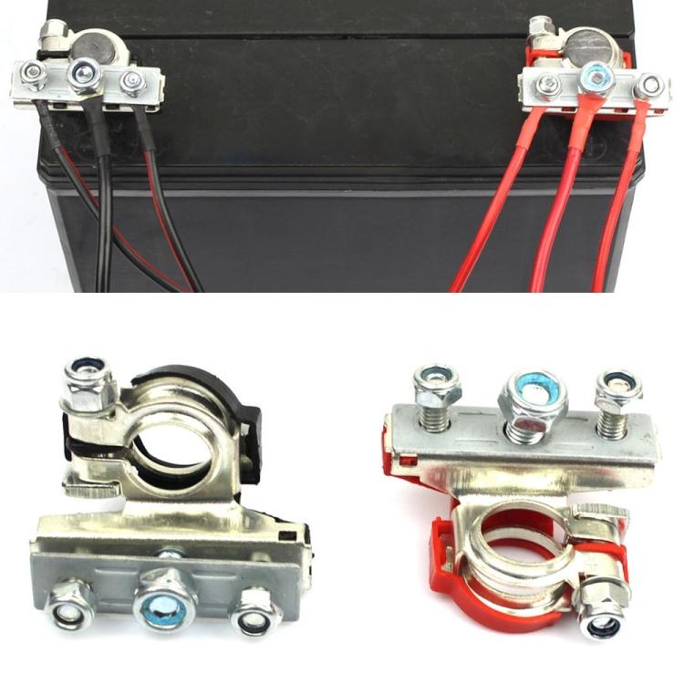 

FOXSUR 1 Pair Car Automotive Battery Wire Cable Terminals Clamp Connectors Kit
