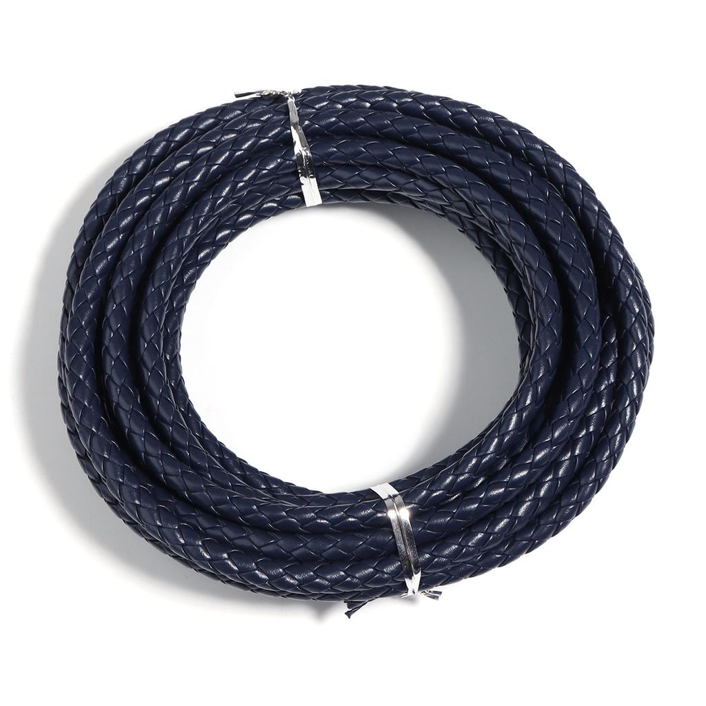 5 Yards/lot 6mm 7mm Round Braided Leather Cords PU Leather Cord Cordon Cuir For Bracelet Necklace DIY Jewelry Making