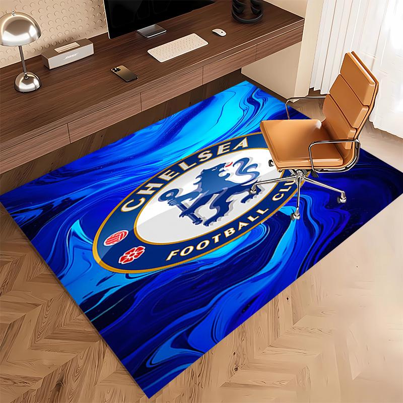 1pc Chelsea FC logo Print Area Rug - Soft, Washable Non-Slip Indoor Mat, Living Room, Home Office Decorative Rug,Office Decorative