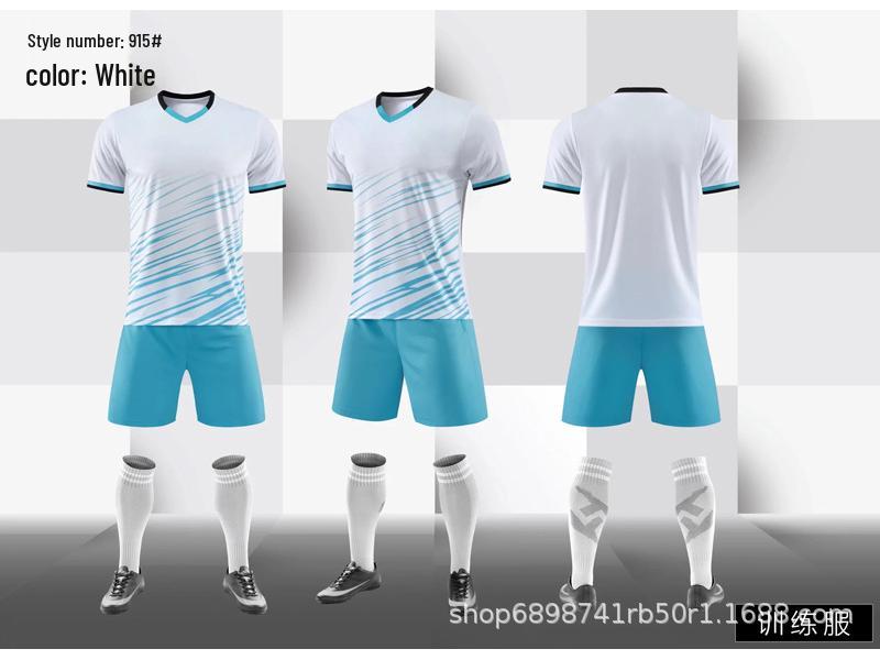 Unisex Short-Sleeved Football Uniform Set with Custom Name & Number for Matches & Training