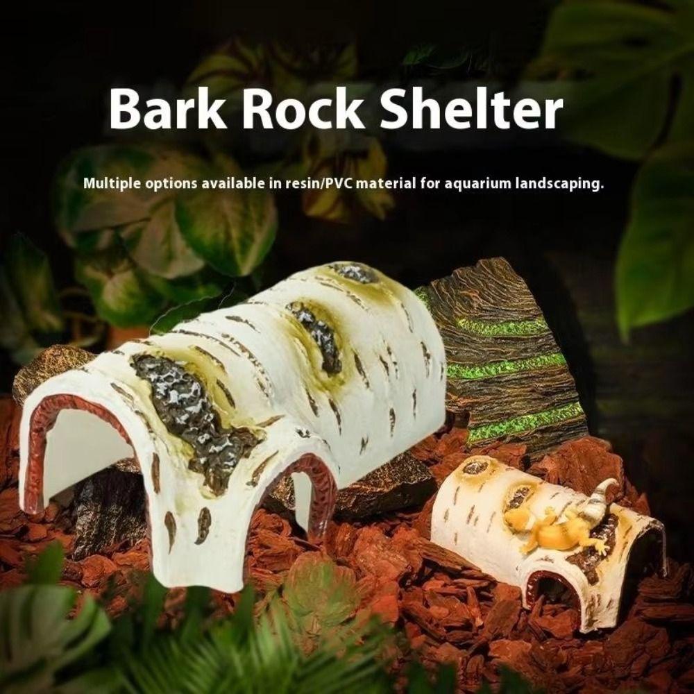 Simulation Reptile Hideaway Cave PVC Amphibians Shedding Shelter Tortoise