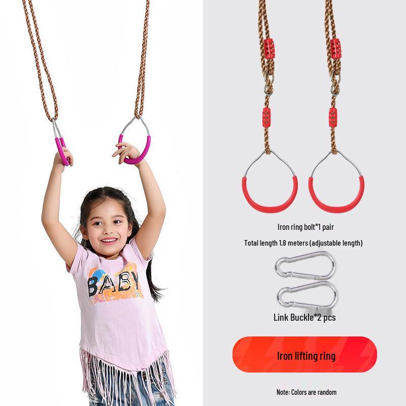 Children's Outdoor Sensory Integration Rope Ladder and Swing Set with Climbing Rings