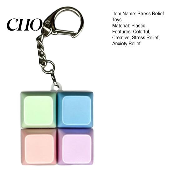 Creative Keyboard Fidget Colorful Toys Mechanical Button Clicker Keychain Stress Relief Decompress Toy for Adults Work Anxiety Study