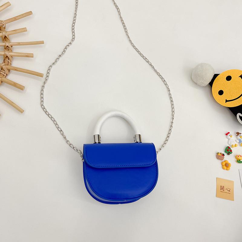 Fashionable Girls Mini Pu Handbag Chic Color Block Design Perfect For Everyday Use