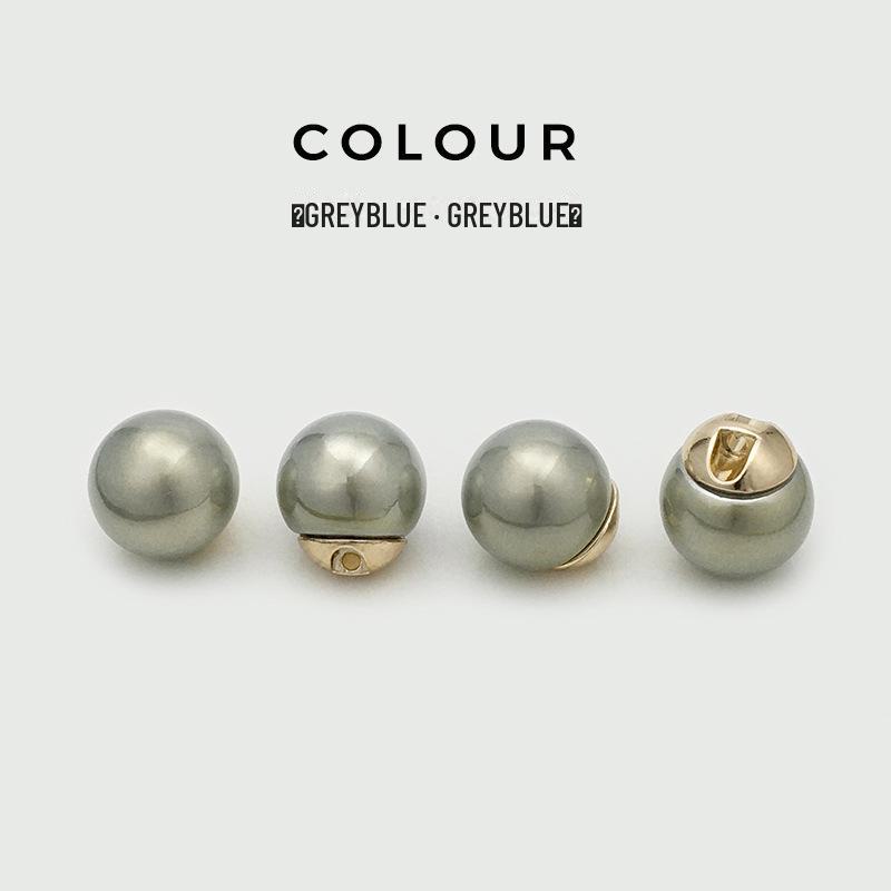 Beige High-Gloss Pearl Metal Button for Women's Shirt, Jacket, Cardigan, Sweater, or Coat