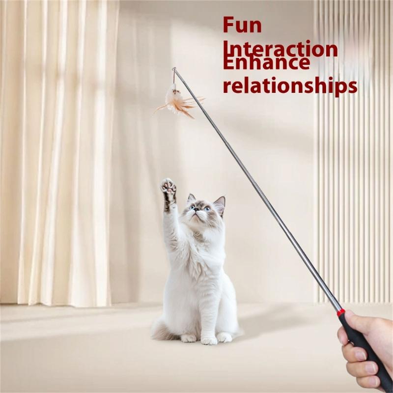 

Retractable Cats Play Wand for Active Pet Activity and Bonding for Indoor Kittens Exercise for Felines Cats X3UC CN