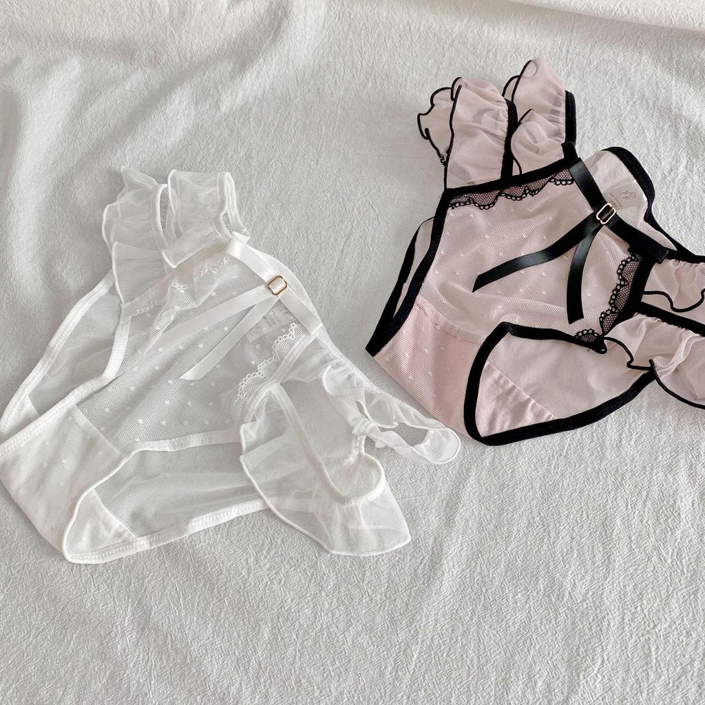 A029 Japonské síťované kalhotky s nízkým pasem a mašličkou